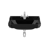 Lavabo Mural en Porcelaine Carré X 22 Cm Avec Un Trou Pour Robinetterie Noir Carmen 65x48 cm Roca