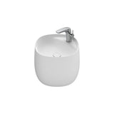 Lavatório Mural Com Semipedestal Integrado Fineceramic Branco Mate X 38 Cm para Espaços Reduzidos Duplo 46x47 cm Roca