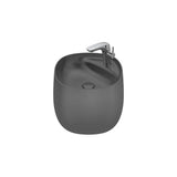 Lavabo Mural Avec Semi Colonne Intégrée en Fineceramic X 38 Cm Compact Finition Onyx 46x47 cm Roca