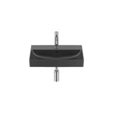 Compact Rectangular Wall-Mounted Washbasin Fineceramic 55x36x15cm Black Roca