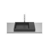 Lavabo de Encimera Rectangular Porcelana 60x38x7cm Negro Roca