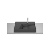 Lavabo de Sobre Encimera Rectangular Porcelana Negra 60x42x8cm Roca