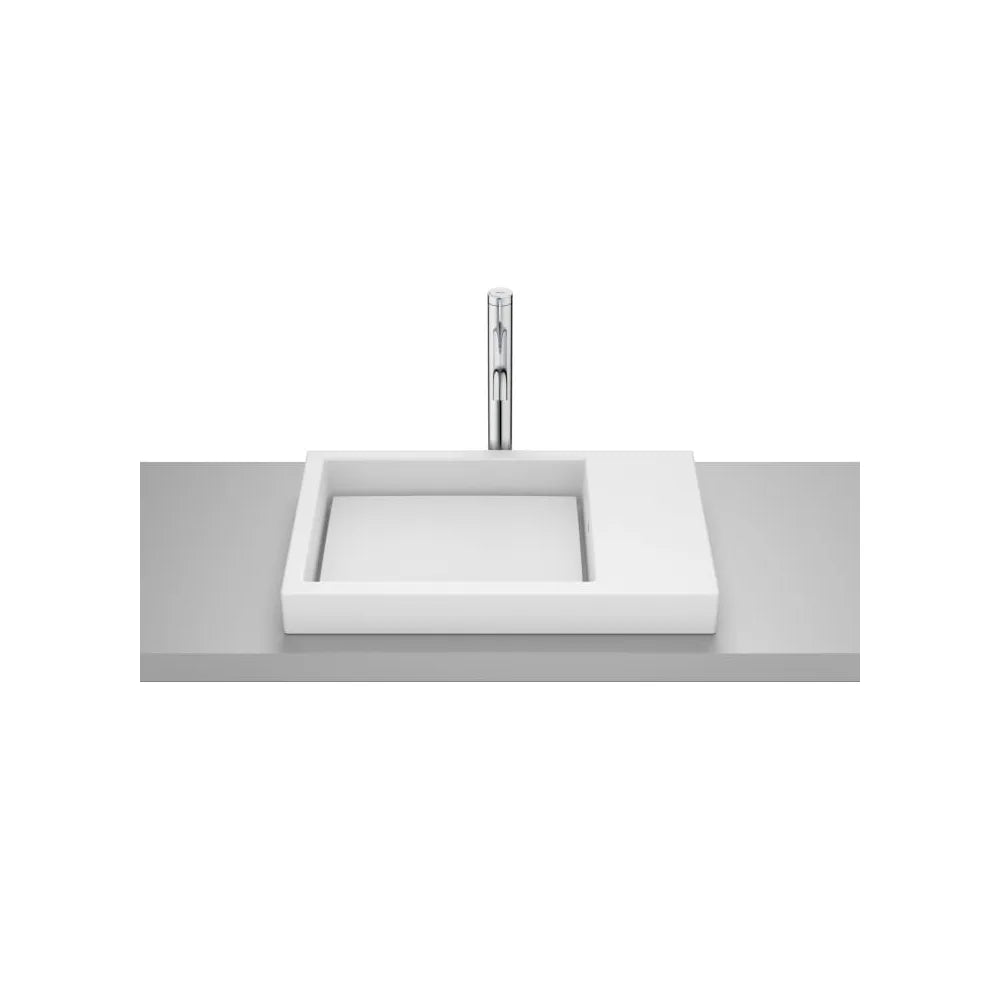Lavabo de encimera rectangular 60x38x7 cm porcelana blanco mate Roca - Vista 1