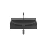 Lavabo Mural Rectangulaire X 16 Cm Fineceramic Noir Mat Vasque Centrale 9 L Kit de Fixation Inclus Ona 65x46 cm Roca