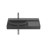Lavabo Mural Asymétrique Fineceramic Avec Cuve À Gauche Et Tablette À Droite X 16 Cm Ona 80x46 cm Roca