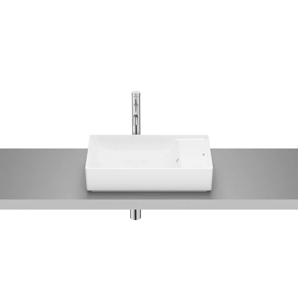 Lavabo Asimétrico de Sobre Encimera Fineceramic Ona 55x34x12cm Blanco Mate Roca - Vista 2