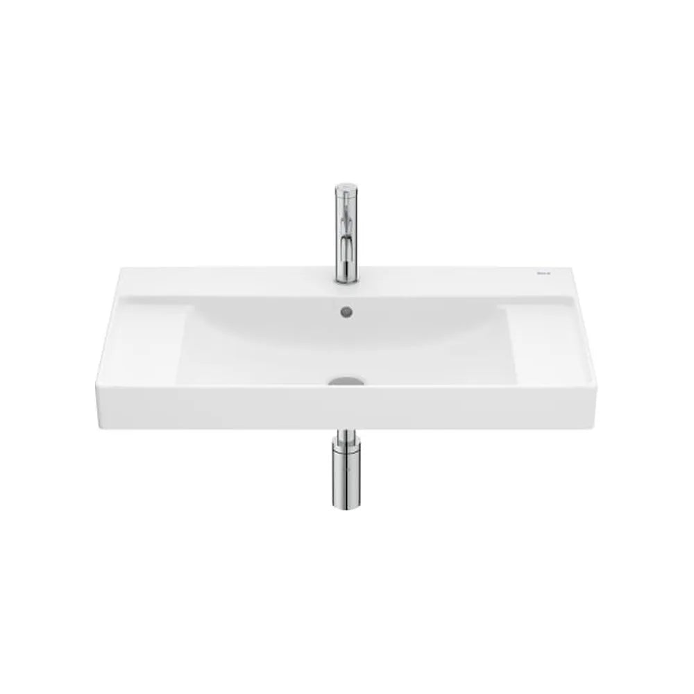 Lavabo Mural Rectangular Fineceramic con Repisa Integrada Ona 80x46cm Roca - Vista 1