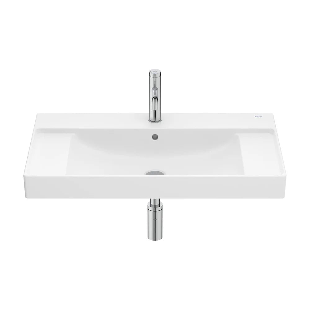 Lavabo Mural Rectangular Fineceramic con Repisa Integrada Ona 80x46cm Roca - Vista 2