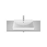 Lavabo À Poser Carré X 8 Cm Fineceramic Blanc Mat Design Compact Et Élégant Pour Salle de Bains Ona 60x45 cm Roca