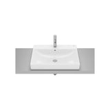 Lavabo À Poser Sur Plan Carré X 8 Cm Fineceramic Blanc Brillant Design Ona 60x45 cm Roca