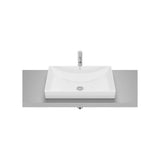 Lavabo À Poser Carré X 8 Cm en Fineceramic Finition Blanc Brillant Capacité 5 L Design Ona 60x40 cm Roca