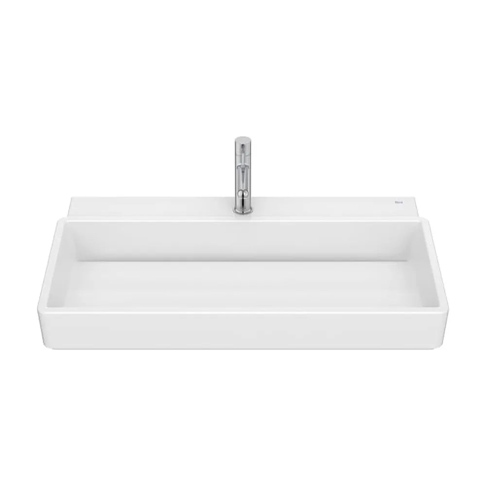 Lavabo mural rectangular porcelana 80x43x15 cm con un orificio para grifería Roca - Vista 1