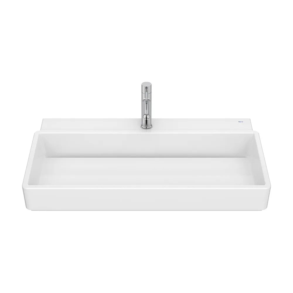 Lavabo mural rectangular porcelana 80x43x15 cm con un orificio para grifería Roca - Vista 2
