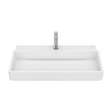 Lavabo Mural Rectangulaire X 15 Cm Perçage Pour Robinetterie Porcelaine Blanche Mate 80x43 cm Roca