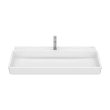 Lavabo Mural Rectangulaire X 15,5 Cm Perçage Pour Robinetterie Porcelaine Blanche Mate 100x43 cm Roca