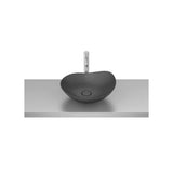 Lavabo de Sobre Encimera Redondo Fineceramic 47x40x18cm Negro Roca