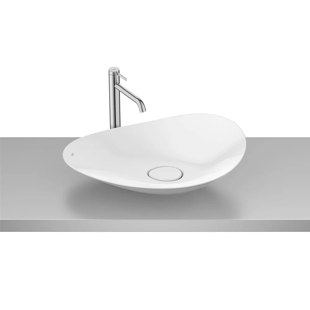 Lavabo de Fineceramic ovalado de sobre encimera 62x38x18 cm blanco Roca - Vista 2