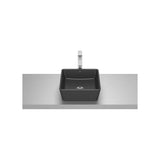 Lavabo À Poser Carré en Porcelaine Noir Mat X 13 Cm Capacité 9 L Design Optica 35x35 cm Roca