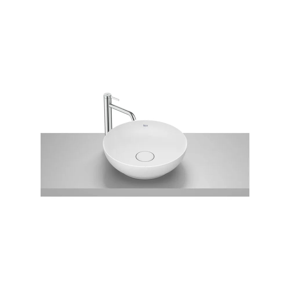 Lavabo Redondo de Sobre Encimera Fineceramic 42x42x13cm Blanco Mate Roca - Vista 1