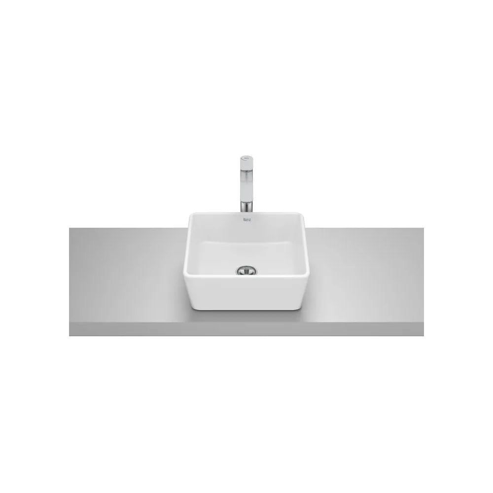 Lavabo de Sobre Encimera Cuadrado Porcelana Optica 35x35x13cm Blanco Mate Roca - Vista 1