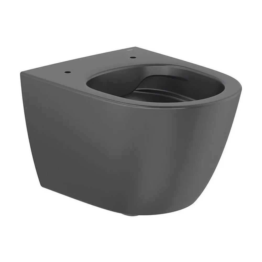 Taza Suspendida Compacta Rimless Salida Dual Duplo Negro Mate Roca - Vista 1