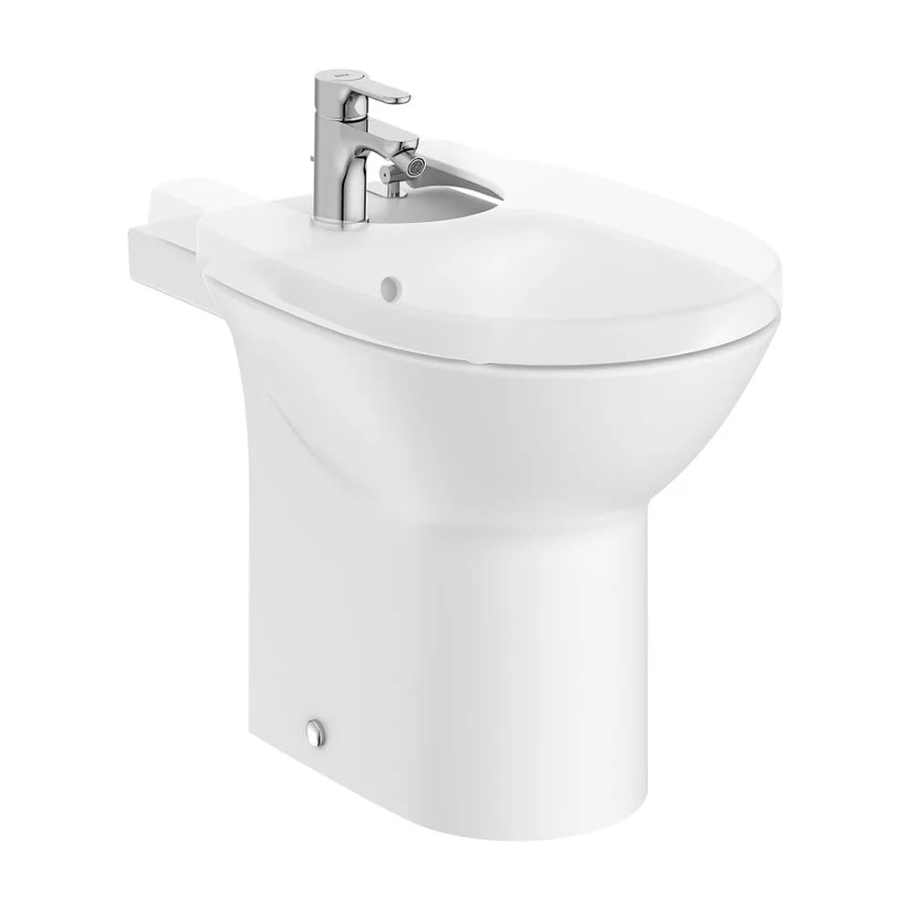 Bidé redondo sin tapa con fijación para instalación de pie blanco Roca - Vista 2
