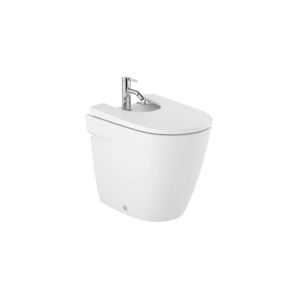 Bidé adosado a pared sin tapa redondo blanco mate 36x53x42 cm Roca - Vista 1