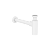 Siphon Mural Cylindrique Pour Lavabo Connexion Tube 300 Mm Compatible Click Clack Finition Chromée Aqua 32mm Roca
