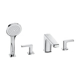 Grifería Bimando de Repisa para Baño Ducha con Caño Central Cromado 197mm Roca
