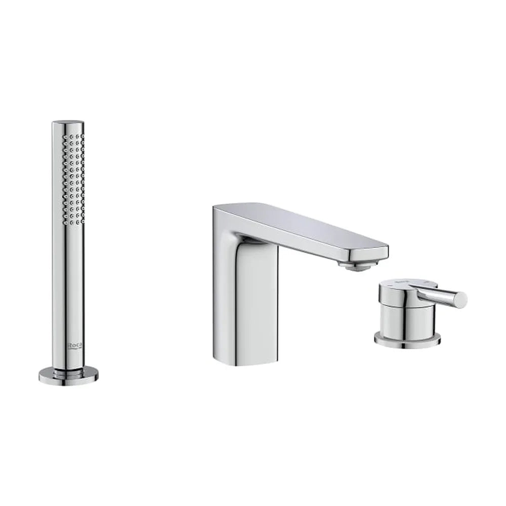 Grifería de repisa para baño ducha con caño central inversor automático y ducha de mano flexible 160 cm Roca - Vista 1