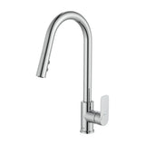 Grifería Cocina Mixer Tap Caño Curvo Giratorio Ducha Extraíble 2 Funciones Roca