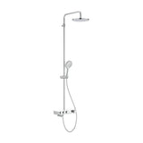 Columna Baño Ducha Termostática con Repisa Altura Regulable y Rociador Circular Roca