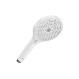 Pomme de Douche À Main 3 Fonctions Tête Circulaire Blanc Mat Dotée D'un Limiteur de Débit 130mm Roca