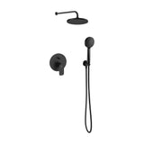 Embutido Monocomando Cala para Banho E Duche Com Cabeça de Chuveiro E Acessórios Preto Mate de 25 cm Colección Basic Roca