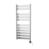 Toalheiro Elétrico Mural 500 W Aço Cromado Termóstato 4 Níveis Temporizador 2 H Kit Montagem 120x50cm Roca