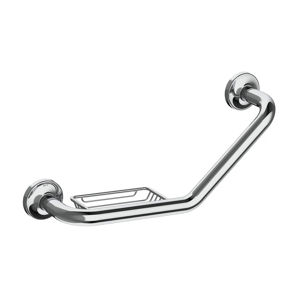 Asa de baño angular 135 grados con jabonera acero inoxidable brillo Roca - Vista 2