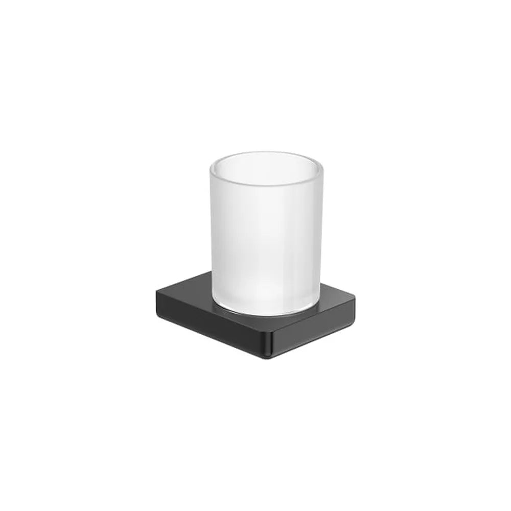 Portavaso de pared negro titanio cepillado 11x9x10 cm Roca - Vista 1