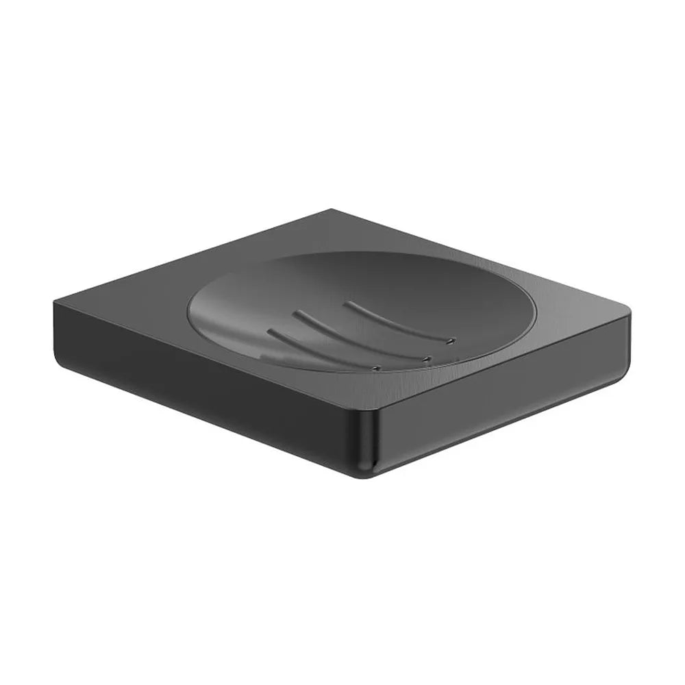 Jabonera de pared metal negro titanio cepillado 12x11 cm Roca - Vista 2