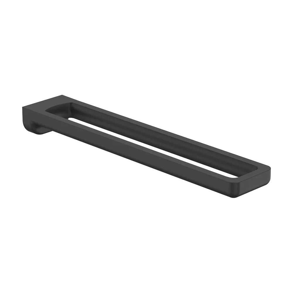 Toallero doble negro mate 42x4x8 cm diseño minimalista para baño Roca - Vista 2