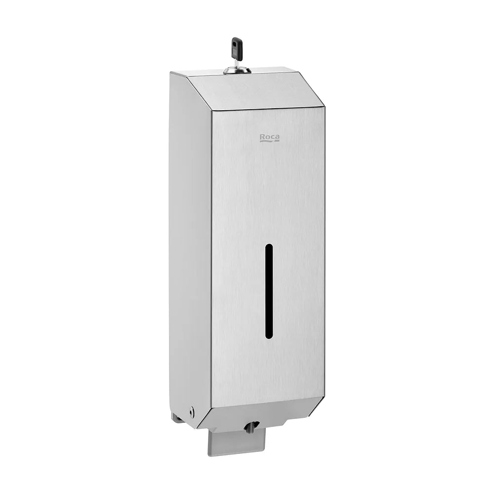 Dispensador de jabón líquido mural 1 2 litros acero inoxidable satinado Roca - Vista 2