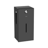 Dispensador Mural para Papel Higiénico 2 Rollos Acero Inoxidable Negro Roca