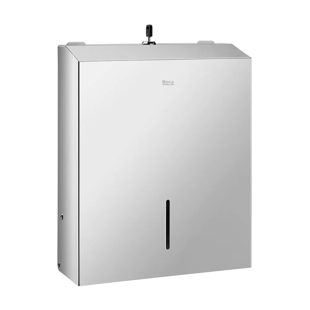 Dispensador mural de toallas capacidad 400 a 600 unidades acero inoxidable brillo Roca - Vista 2