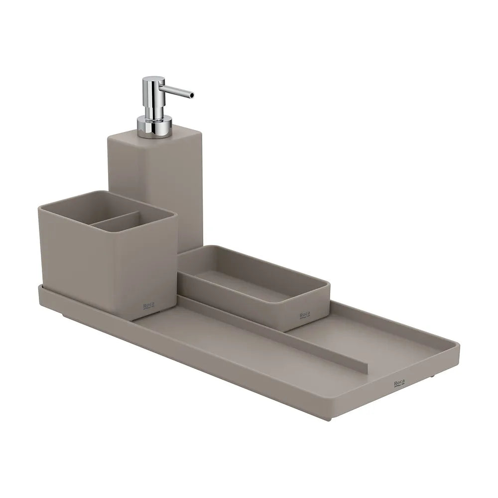 Bandeja de encimera gris mate 35x15x3 cm para lavabo mural Roca - Vista 2