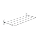 Suporte Mural para Toalhas Cromado Em Metal X 21,4 Cm Design Resistente E Elegante Sonata 54,1x7,2 cm Roca