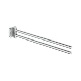 Porte Serviettes Mural Double Orientable en Métal Chromé X 5 Cm Capacité 5 Kg Collection Victoria 37x3 cm Roca