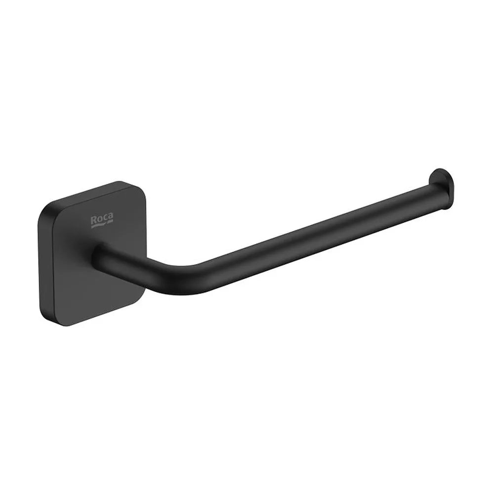 Portarrollo sin repisa instalación con tornillería o adhesivo acero inoxidable negro Roca - Vista 2