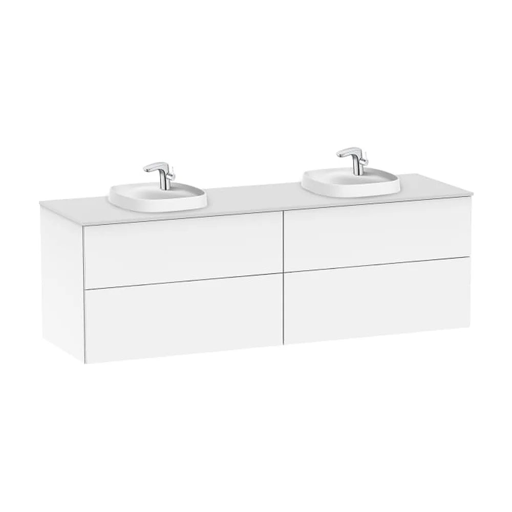 Mueble base suspendido 160x50x52 cm cuatro cajones para dos lavabos Roca - Vista 1