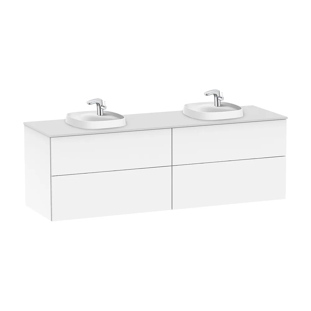 Mueble base suspendido 160x50x52 cm cuatro cajones para dos lavabos Roca - Vista 2