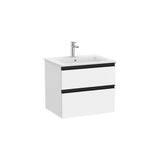 Móvel Base Suspenso Com Duas Gavetas E Lavatório Centrado Branco Mate X 54 Cm 60x46 cm Roca