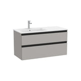 Meuble Sous Vasque Suspendu Avec Vasque À Gauche Deux Tiroirs Finition Gris Mat X 537 Mm 1005x460 cm Roca